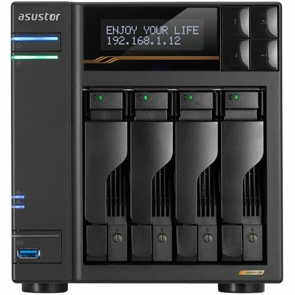 Asustor LOCKERSTOR 4 GEN3 4 BAY NAS, QUAD-CORE 2.3GHZ CPU, DUAL USB 4 PO AS6804T - main