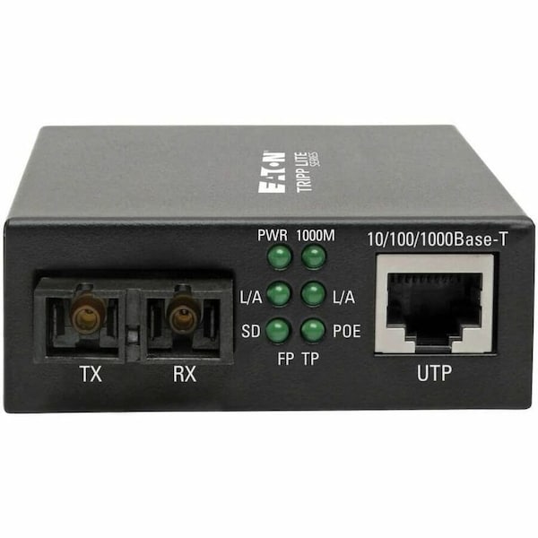Tripp Lite GIGABIT MULTIMODE FIBER TO ETHERNET MEDIA CONVERTER, POE+ 101001000 SC, 850 NM, N785-P01-SC-MM1 - main