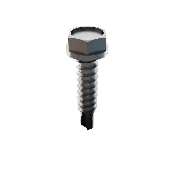 Zoro Select Self-Drilling Screw, #8 x 3/4 in, Zinc Plated Steel Flange Hex Head External Hex Drive, 100 PK TKHWI0-800750-2 - main