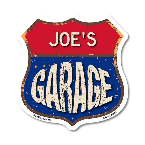 Signmission Joe's Garage, 12 Inch X 12 Inch, Plastic Sign SHI-P-12-383-JOE - main