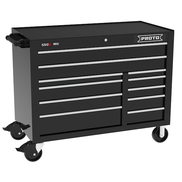 Proto 550 Series Rolling Tool Cabinet, 11 Drawer, Black, 50 in W x 25-1/4 in D x 41 in H J555041B-11BK - main