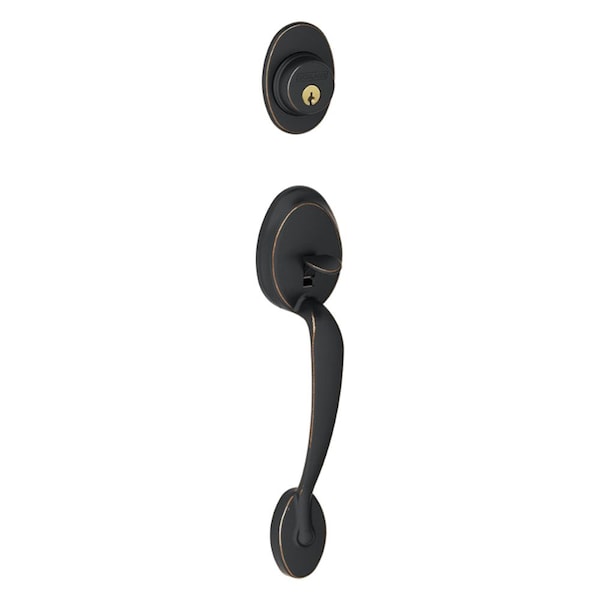 Schlage Residential Entrance Handleset Exterior Only, Plymouth Style, Antique Bronze F58 PLY 716 - main