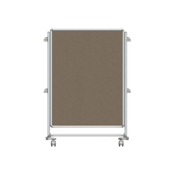 Ghent Nexus Jr. Partition, Mobile 2-Sided Fabric Bulletin Board, 46''H x 34''W, Taupe NEX223FFP-96 - main