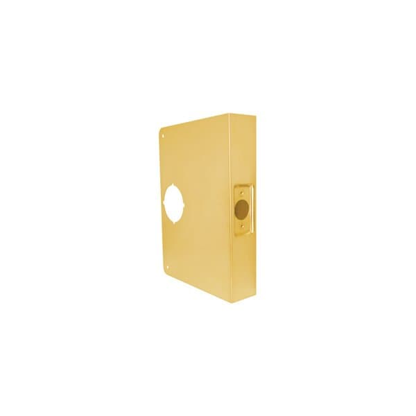 Don-Jo Mfg Door Wrap 5in Backset, 1-3/4in Door, 6-1/2in W x 9in H, 2-1/8in Hole, 605/US3 Polished Brass 55-PB-CW - main