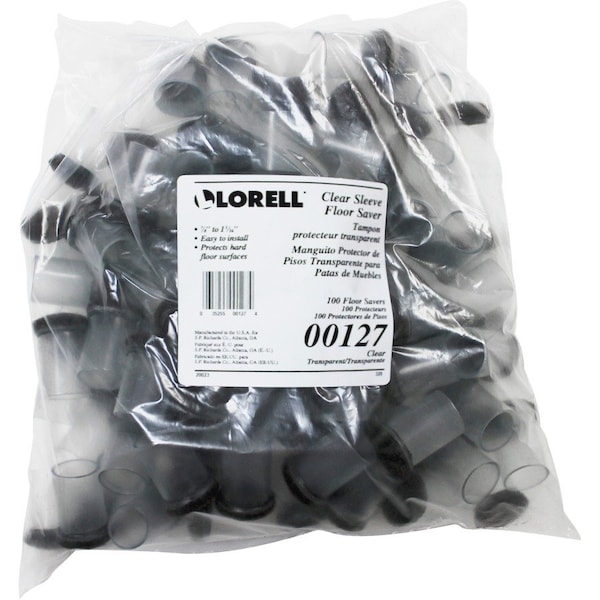 Lorell Clear Sleeve Floor Protectors, Clear, Transparent, 7/8", PK100 00127 - main