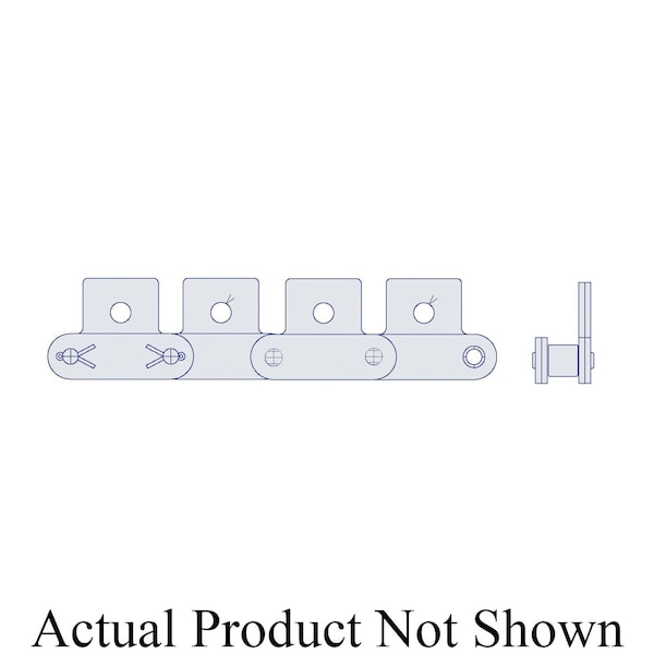 Hkk Chain HKK Double Pitch Riv Standard Conveyor w/SA-1 Att on Every P, 1.25P, .4 Dia x 3/8 W DC050RSA1EV - main