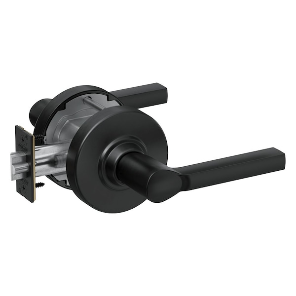 Schlage Grade 1 Storeroom Cylindrical Lock, Less Cylinder, Latitude Lever with Rose, Matte Black Finish PC80L LAT 622 - main