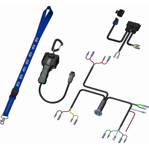 Kfi 106950 Hand Remote Plow Control Kit - Controls Winch & Actuator, BlueBacklit Logo, Carabiner 106950 - main