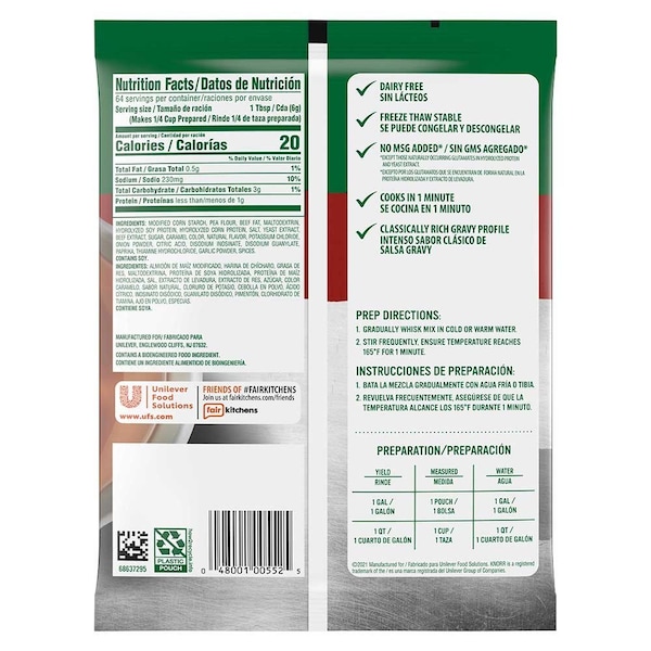 Knorr Professional Gluten Free Beef Gravy Mix, 12.66 ounce, 6PK 67498 - main