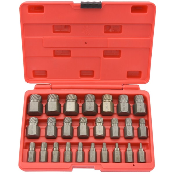 Neiko Hex-Head Multispline Screw and Bolt Extractor Set, CrMo, 25 Pieces 04204A - main