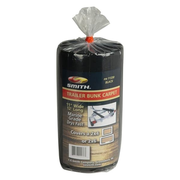 Superjock 11330 12 ft. x 11 in. Polyester Bunk Roll Carpet, Black SU3574951 - main
