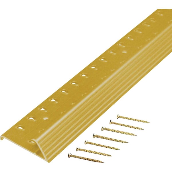 M-D Building Products Building Products Satin Brass 1-3/8'' x 3 Ft. Aluminum Carpet Gripper 79053 - main