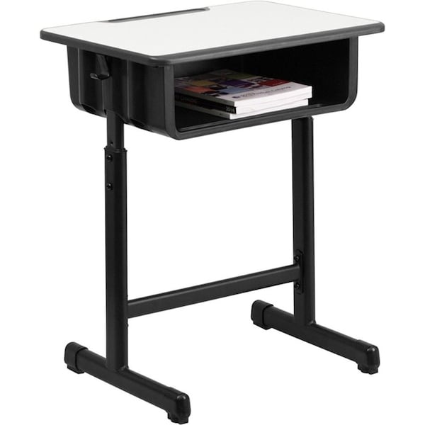 Flash Furniture Student Desk Open Front Student Desk, Gray, 17-3/4" D X 28-1/4" to 31-1/2" H, 23.5" W X Grey YU-YCY-046-GG - main