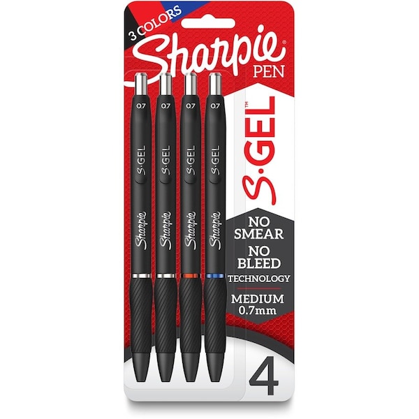 Sharpie S-Gel Assorted Retractable Gel Pen 4 pk 2096174 - main