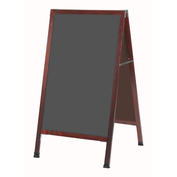Aarco A-Frame Sidewalk Board, Slate Colored Porcelain Chalkboard Solid Red Oak Frame, 42''Hx24''W MA-1SS - main