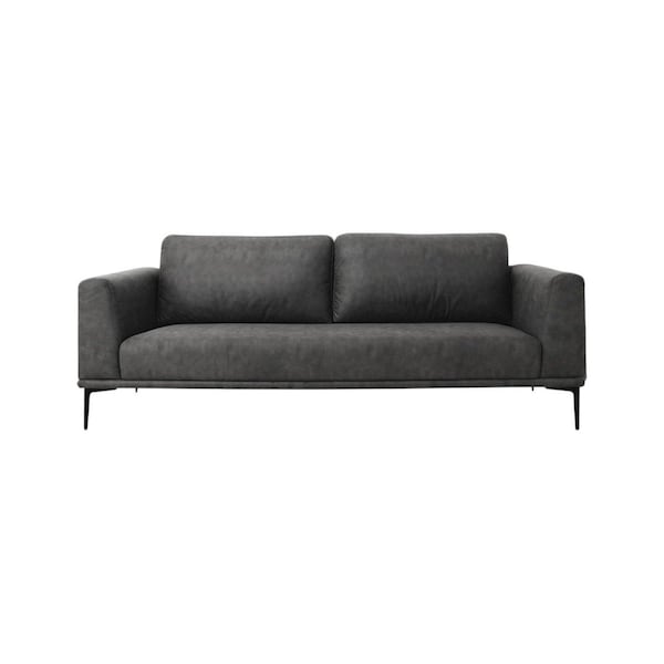 Homeroots Modern 78in Dark Grey Loveseat With Removable Cushions 480887 - main