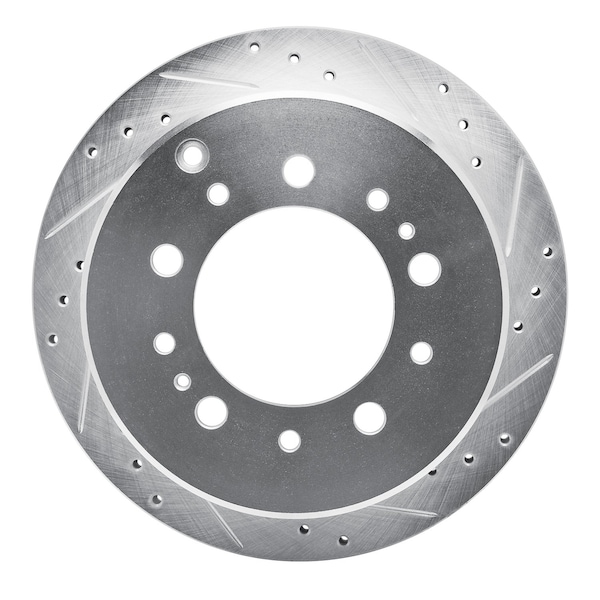 Dynamic Friction Co DFC Brake Rotor - Drilled and Slotted - Silver 631-76113R - main