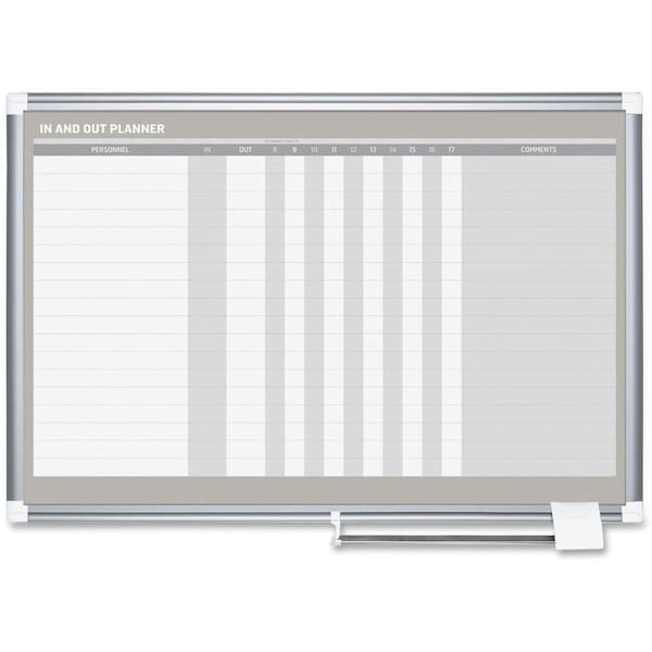 Mastervision In/Out Board, Steel, 24 in, 36 in, Aluminum Frame, White/Gray, Matte GA01110830 - main