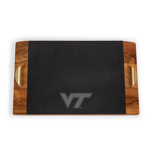 Picnic Time Family Of Brands NCAA Virginia Tech Hokies Covina Acacia and Slate Serving Tray 957-07-512-603-0 - main