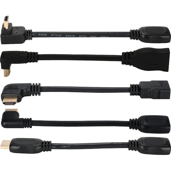Qvs 0.5 ft. High Speed HDMI Ultra HD 4K Angle Adaptors HDTV Hook-Up Install Kit HDXTV-K1 - main