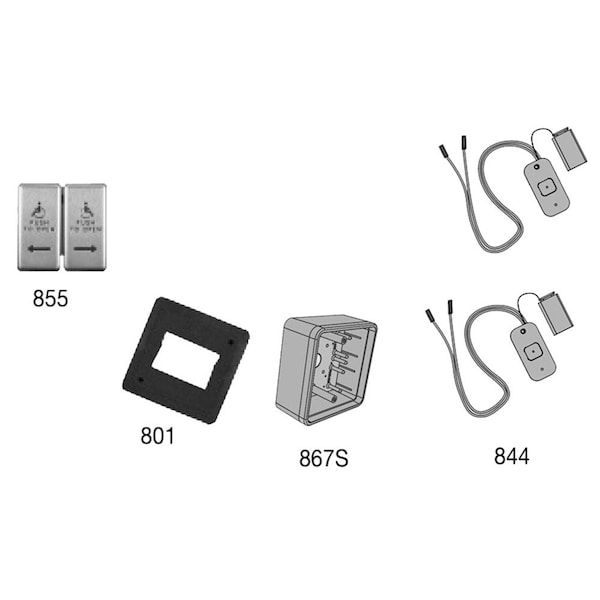 Lcn Actuator, Wall Mount, Logo, Wireless, Surface, Dual Vestibule, 4-3/4in x 4-3/4in 8310-3855WS - main