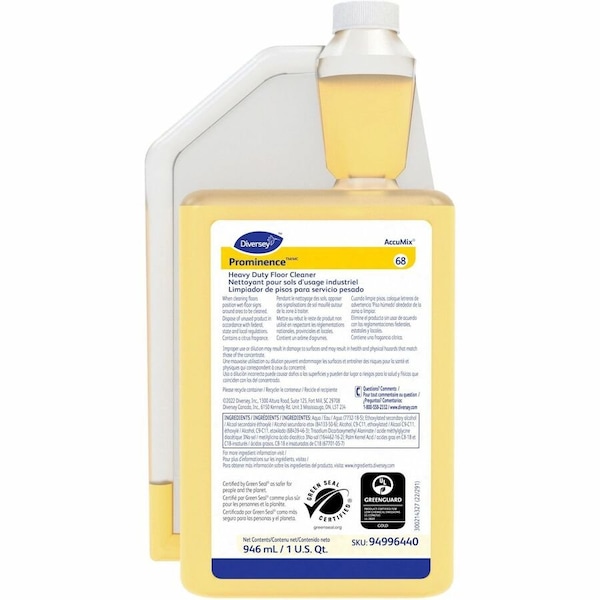 Diversey Floor Cleaner, 32 oz., Citrus, Yellow 94996440 - main