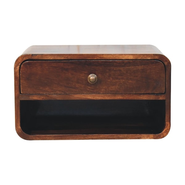 Homeroots 10" Brown Solid Wood One Drawer Nightstand 653815 - main