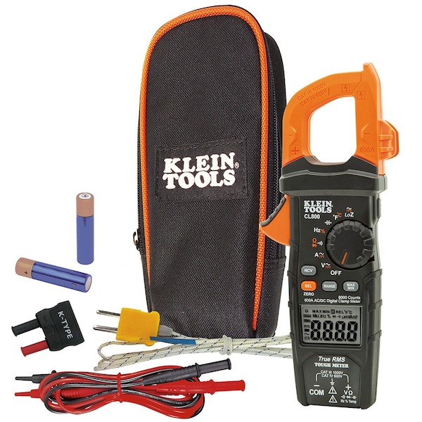 Klein Tools Digital Clamp Meter, AC Auto-Range TRMS, Low Impedance (LoZ), Auto Off CL800 - main