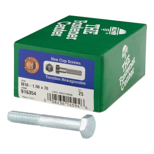 Hillman M10-1.50 mm D X 70 mm L Heat Treated Steel Hex Head Cap Screw, 25PK 916354 - main