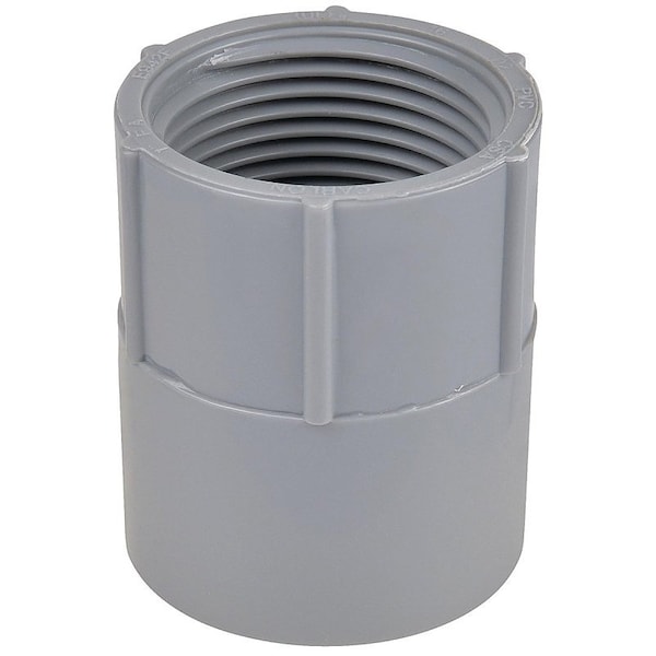 Carlon Conduit Fitting Adapter, 1 in, PVC, PVC Coated, Gray E942FR-CTN - main