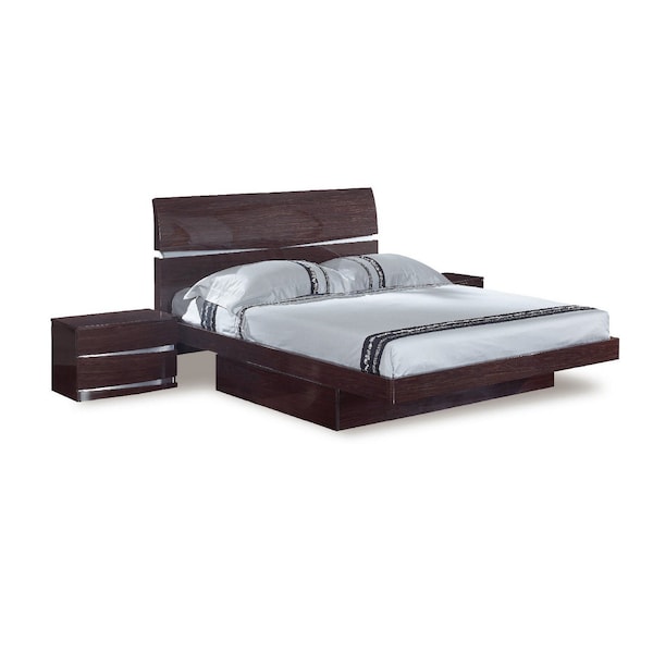Homeroots Solid Wood King Wood Brown Bed 343913 - main