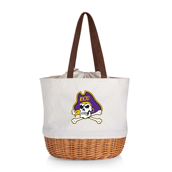 Picnic Time Family Of Brands NCAA East Carolina Pirates Coronado Canvas and Willow Basket Tote - Picnic Bag 203-00-187-874-0 - main