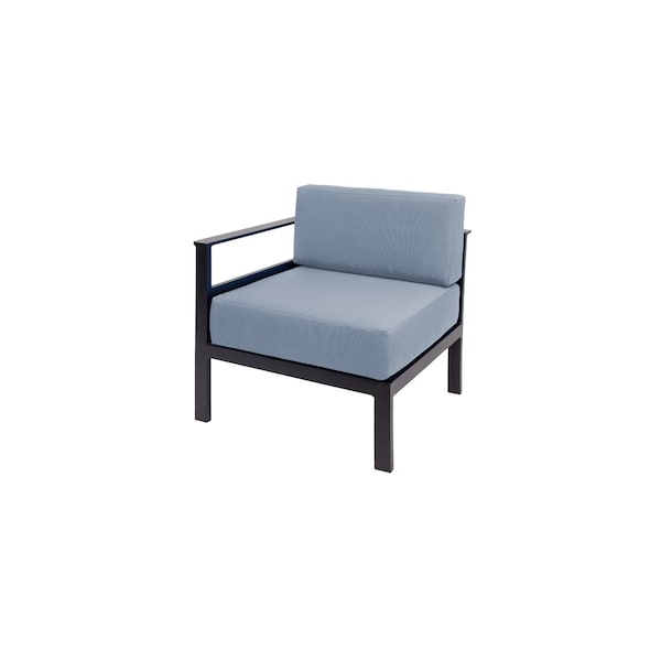 Bfm Seating Belmar Right Arm Sofa Section with Sunbrella cushions, Sand Black Frame PH6101BL-R-14059 - main