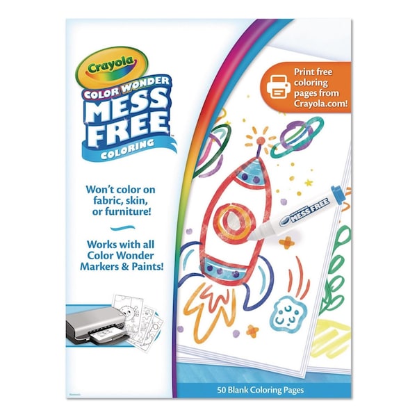 Crayola Color Wonder Blank Coloring Book, Ages 3 and Up, 50 Pages 75-2840 - main