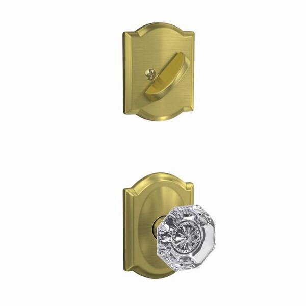 Schlage Residential Schlage Custom Alexandria Glass Knob with Camelot Rose Interior Active Trim with 16680 Latch and FC59ALX608CAM - main