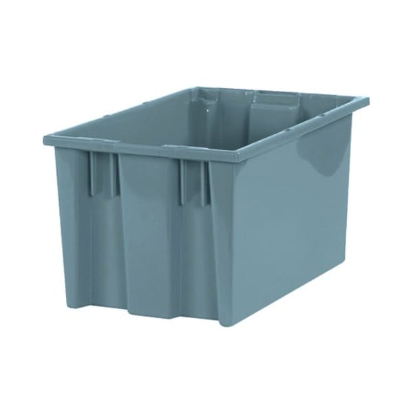 Partners Brand Stack & Nest Storage Bin, Plastic, Gray, 6 PK BINS112 - main