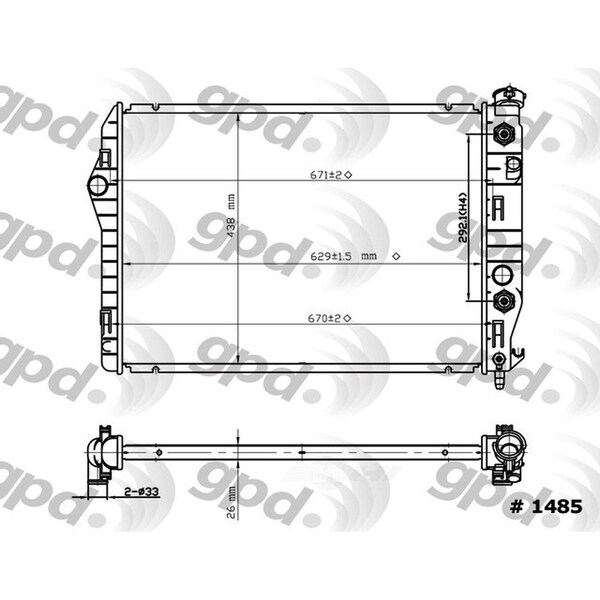 Global Parts Distributors Radiator 1485C - main