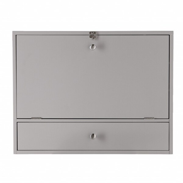 Homeroots 26" Gray Wall Mounted Floating Desk 402013 - main