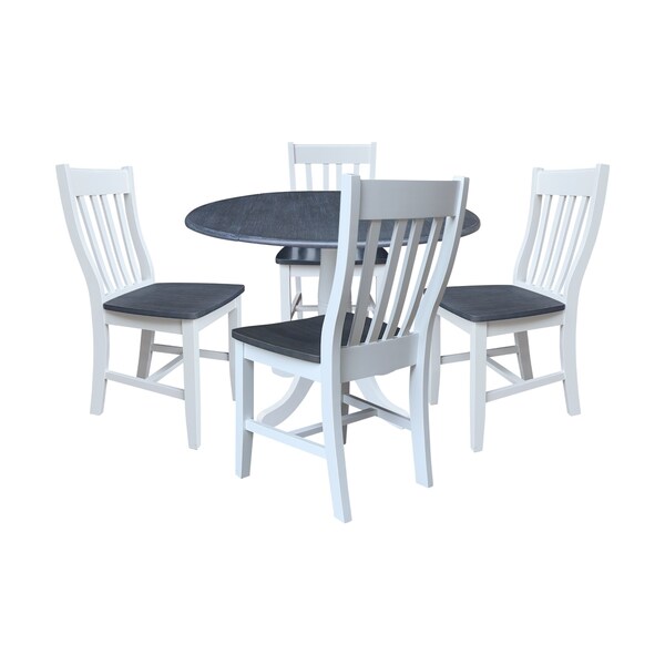 Whitewood Industries Extension Dining Tables, 45 in L, 38 in H, Parawood, 5 Piece Set K05-42DPT-C61-4 - main