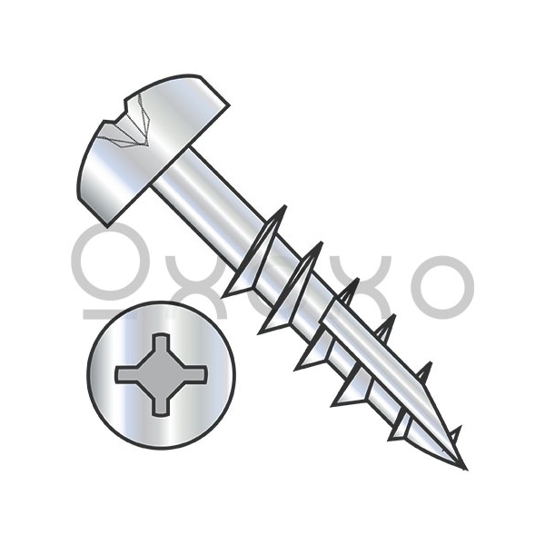 Oxoxo 8-11X1 1/4 Square Phil Drive Pan Deep Thread Wood Screw 2/3 Thread Type 17 Zinc Bake, 4000PK 578272 - main