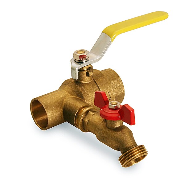 Everflow SWTxFIP Full Port Ball Valve, Purge Station with Boiler Drain, Heavy Duty Forged Brass 3/4 PS34CF - main