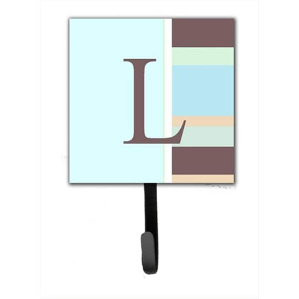 Carolines Treasures Letter L Initial Monogram - Blue Stripes Leash Holder Or Key Hook CJ1003-LSH4 - main