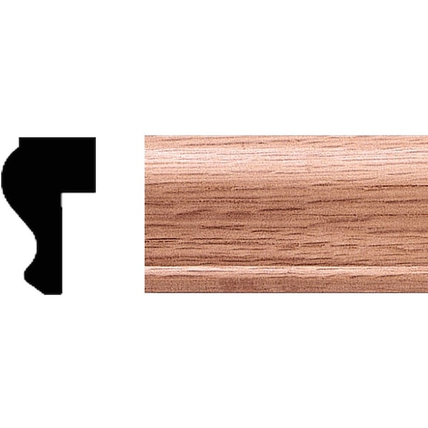 House Of Fara 3/4'' W.x1-1/4'' H.x8 ' L. Solid Red Oak Detail Cap Molding 9511 - main