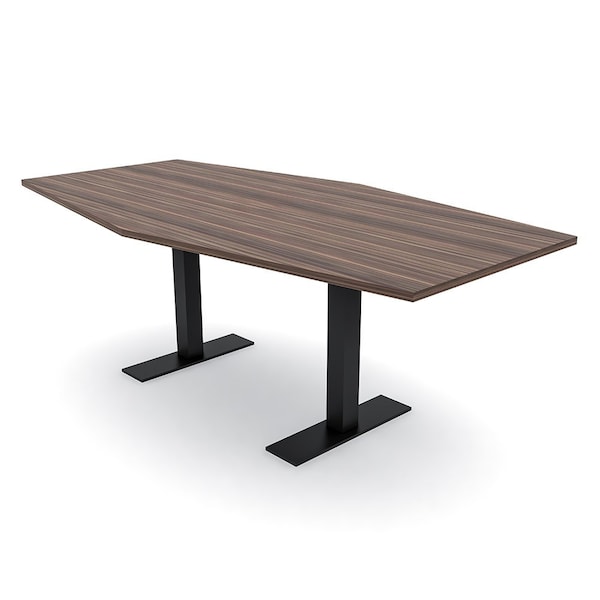 Skutchi Designs 7ft Hexagon Conference Table With Power | Harmony Series | 6 Person Meeting Room Table HAR-HEX.IR-48X84-T.BK-H3041-NA - main