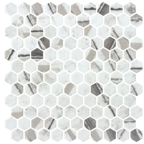 Andova Tiles Avery 1-in. Honeycomb Polished Upcycled Glass Floor and Wall Mosaic Tile (0.94 Square Feet Per Box) ANDAVE1245 - main
