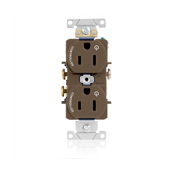 Leviton Dup Rec 15A 125V 2MCtrl Self-Gr Brn 5262-S2 - main