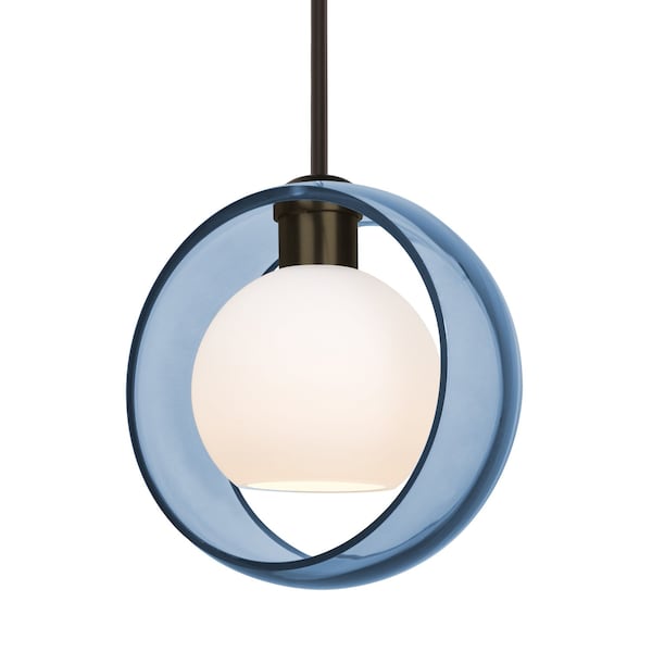 Besa Lighting Mana Pendant, Blue, Bronze Finish, 1x60W Incandescent 1TT-MANABL-BR - main