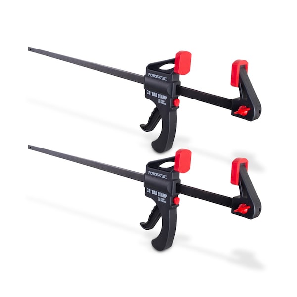 Powertec 24 in. Bar Clamps / Spreaders, Trigger Clamps, One-Handed Ratchet Quick Grip Clamps, 2PK 71596N - main