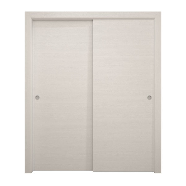 Sartodoors Sliding Closet Bypass Doors 48 x 80 inches, Ego 5000 Painted White Oak, Rails Hardware Set, Wood EGO5000DBD-PWO-48 - main