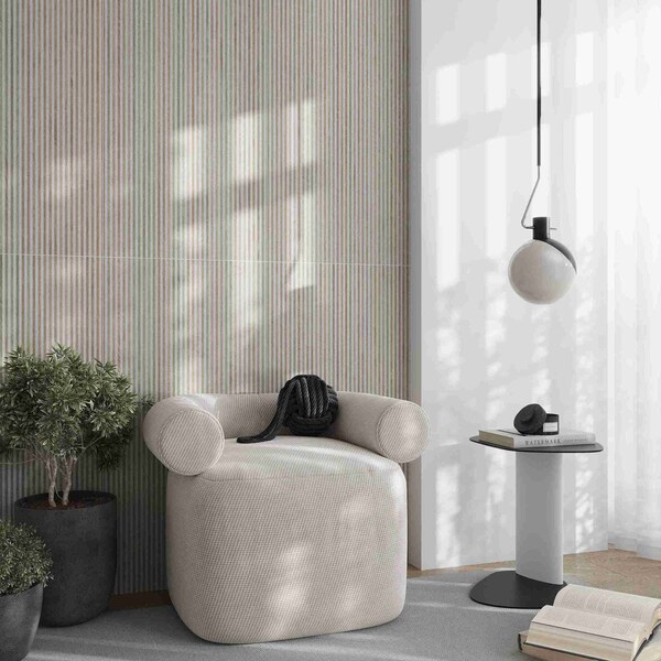 Apollo Tile Bois 24x48 Gray Wood Ceramic Large Format Fluted Wall Tile (15.5 sq ft/case), 2PK ZENBARGRY2448 - main